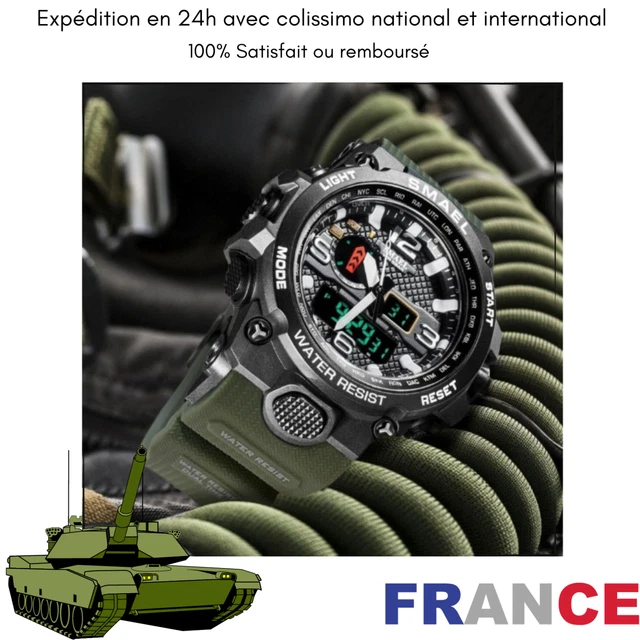 MONTRE MILITAIRE HOMME NUMERIQUE ET ANALOGIQUE SPORT RANDONNEE ARMEE  CAMOUFLAGE