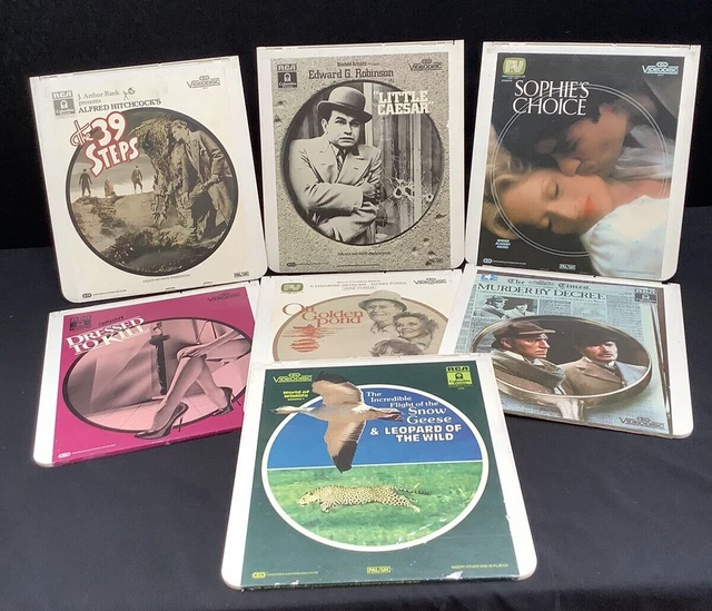 CED Videodiscs 7 Films Sophie's Choice, Little Caesar, 39 Steps, On Golden Pond,