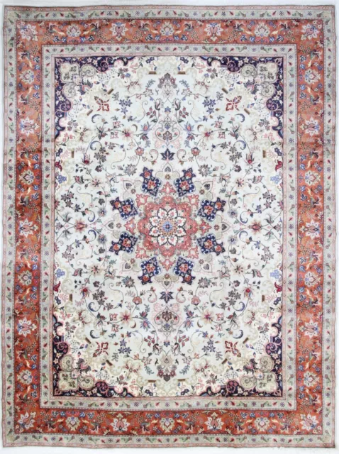 Original Alfombra Persa Tabriz 394 X 300CM N º 1834 Oriental Alfombra de Lana