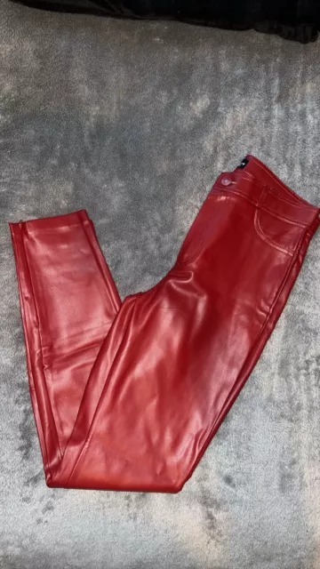 ZARA RED FAUX Leather Trousers Size M Brand New 15.00 PicClick UK