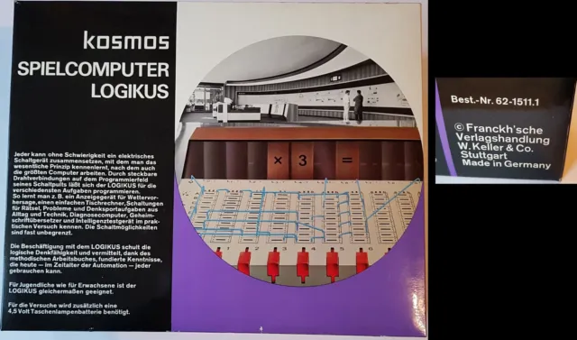 Kosmos Spielcomputer Logikus Ca. 1968 Neuwertig-Unbenutzt-Komplett! Sehr Selten!