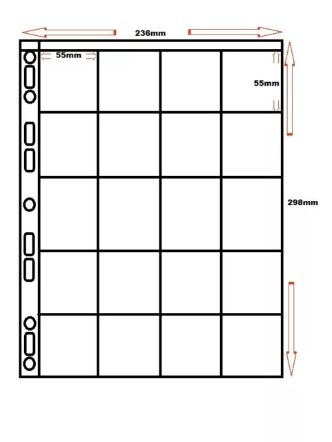 10 x MM 20 POCKET MULTI COLLECT POLYPROPYLENE A4 ALBUM SLEEVES