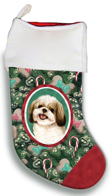 Christmas Stocking - Golden and White Shih Tzu 11229