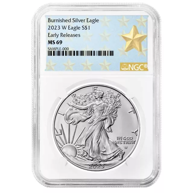 2023-W Burnished $1 American Silver Eagle NGC MS69 ER West Point Star Label