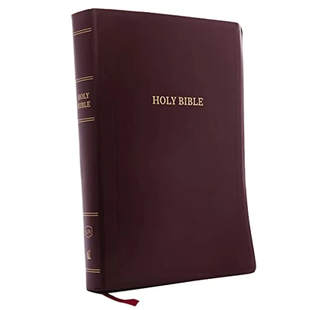 KJV HOLY BIBLE, Super Giant Print Reference Bible, Burgundy Leather