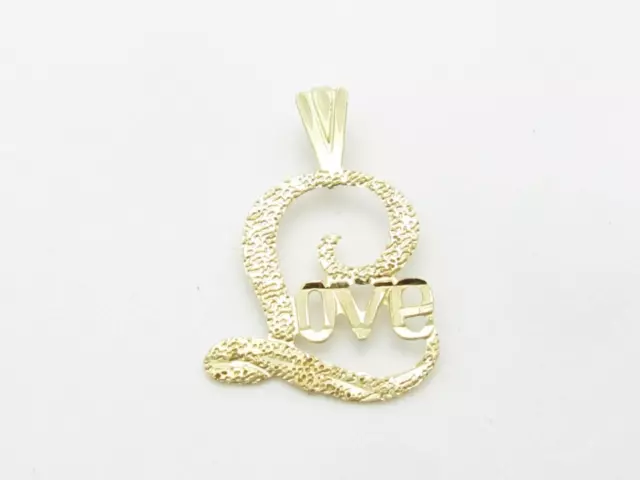 14k or Jaune Amour Motif Collier Pendentif Cadeau