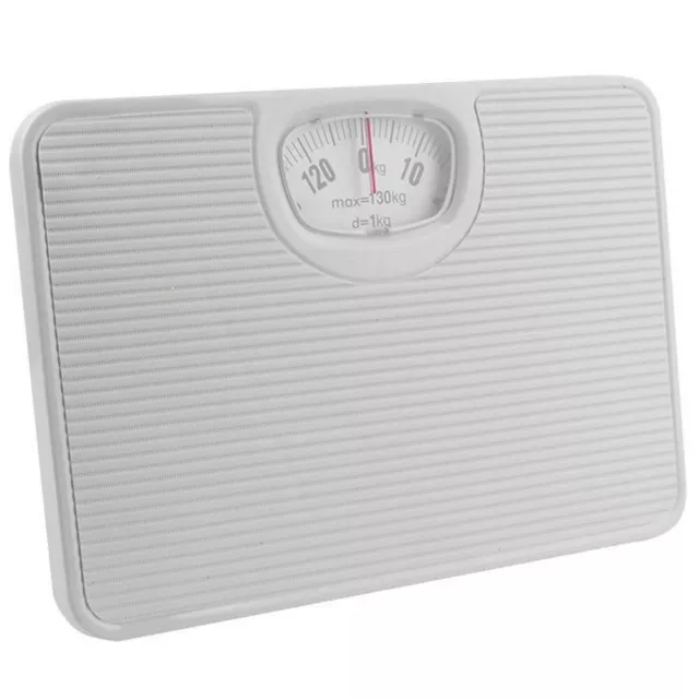 Mechanisch Personenwaage Körperwaage Analog Weiß Badwaage bis 130kg Waage