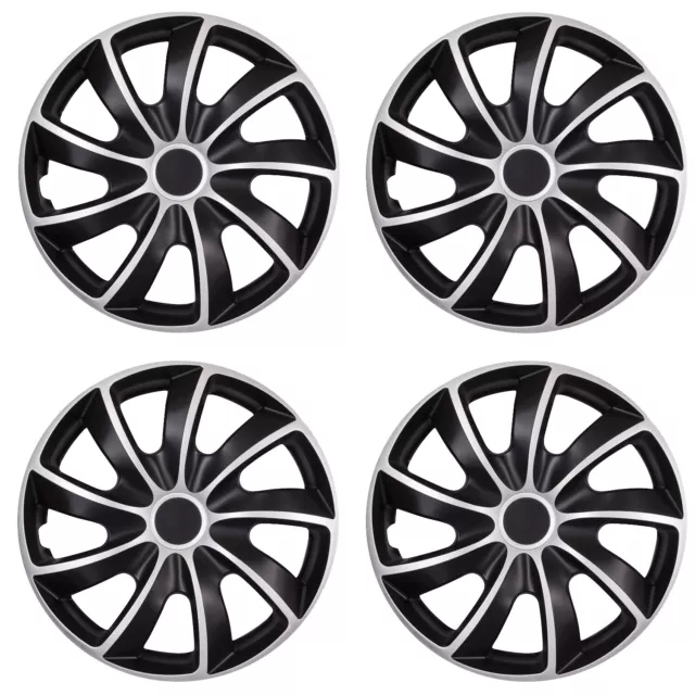 13'' Hubcaps Wheel Covers Trims 13 inch Set of 4 Silver ABS Plastic Durable UK