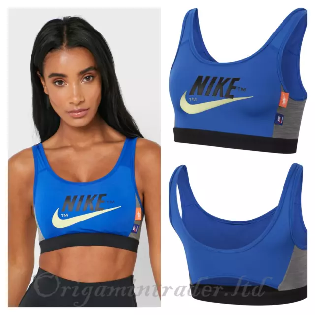 Nike Swoosh Icon Clash Metallic Medium Support Sports Bra DM0915-010 Size L  / M 