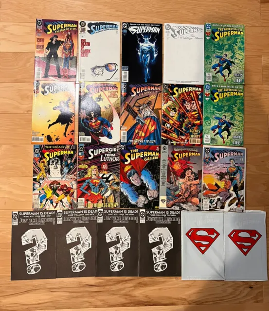 Huge Superman DC Comics Lot 1990s Adventures Man Of Steel Death Great Condition