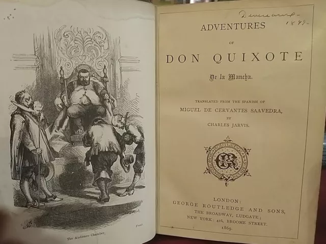 Antiquity~DON QUIXOTE DE LA MANCHA Book 1869 MIGUEL CERVANTES CLASSIC LEGEND