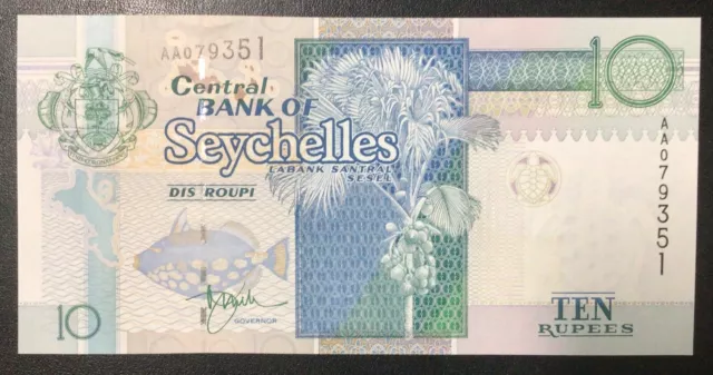 2001 Seychelles Paper Money - 10 Rupees Banknote!