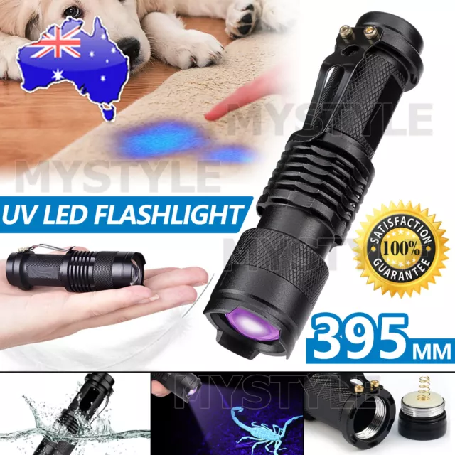 UV Ultra Violet LED Flashlight Blacklight Light 395 nM Inspection Lamp Torch AU