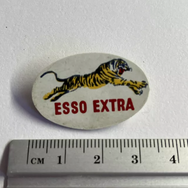 Vintage Collectible Petroleum Advertising Pin Badge Petrol Oil Esso Extra Tiger