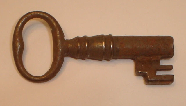 Antiguo Inusual Inusual Cañón Hueco Puerta Tronco Candado Cofre Cerradura Esqueleto Llave (B68)