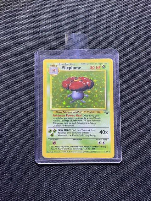 🔥 Vileplume 15/64 🔥 Original Jungle Rare Holo Pokemon Card WOTC 1999 TCG