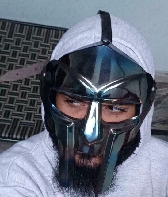 MF Doom Gladiator Face Mask Helmet Hand Forged Sca Larp Helmet Roman Armor gift
