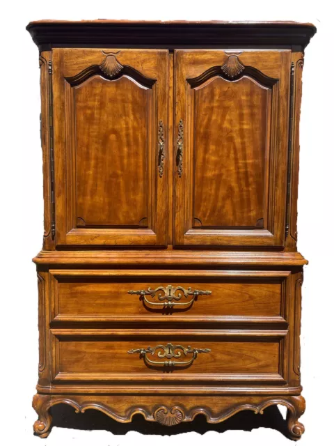 DREXEL HERITAGE Vintage Walnut 42" Clothing Armoire Wood Brittany Collection