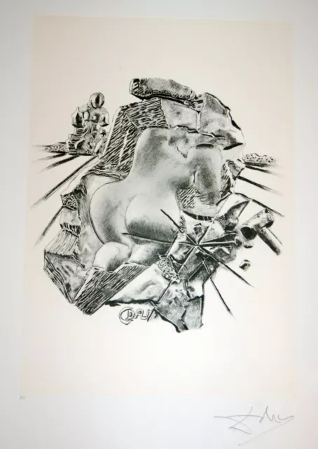 Salvador Dalì "LA SCULTURA" seri-litografia 70x50 firma a lapis pantografata