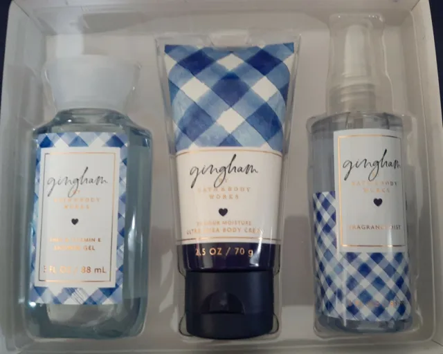 GINGHAM  BOXED GIFT SET  Bath & Body Works  Cream, Spray and Gel New in Box