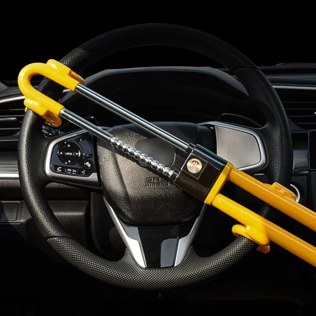 Cars Steering Wheel Lock Anti-Theft Security Lock w/Adjustable Length Clamp