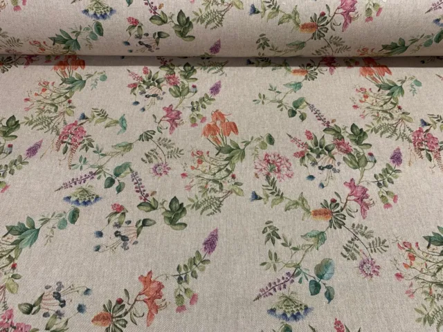 Summer Garden Floral Linen/cotton Craft/Blind/upholstery Fabric