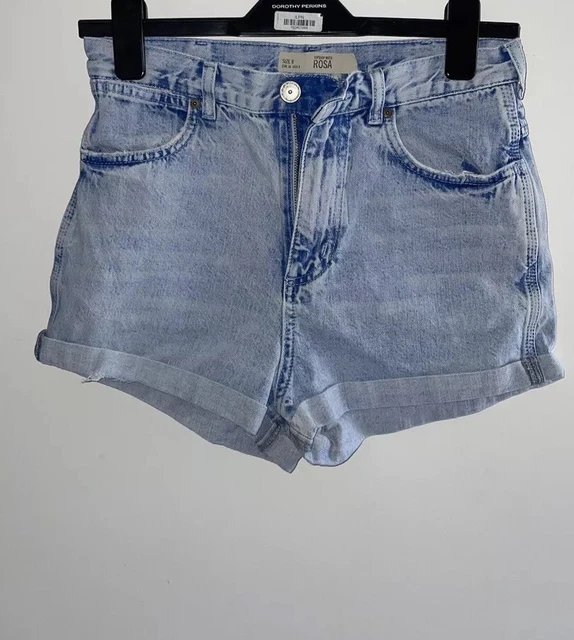 TOPSHOP MOTO ROSA Ladies Light Wash Denim Shorts Size 8 4.50 PicClick UK