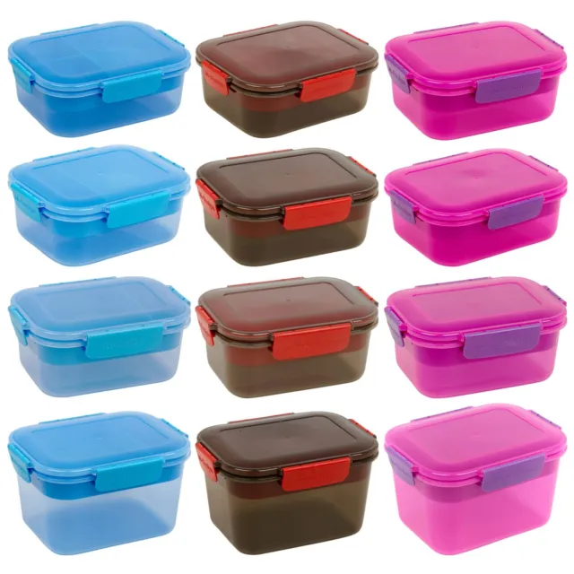 4 Pcs Storage Boxes Plastic Food Containers Pots Snack Lunch Box Food  Freezer
