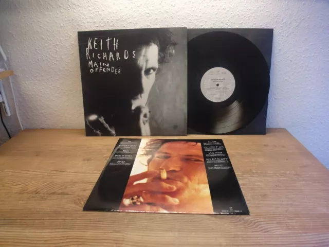 KEITH RICHARDS : Main Offender, Rare Vinyl LP + OIS 1992 Virgin ROLLING STONES