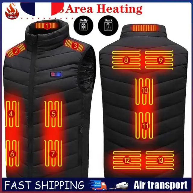 13 Places Areas Heated Vest Oversized 5XL USB Thermal Clothing for Sports Hiking