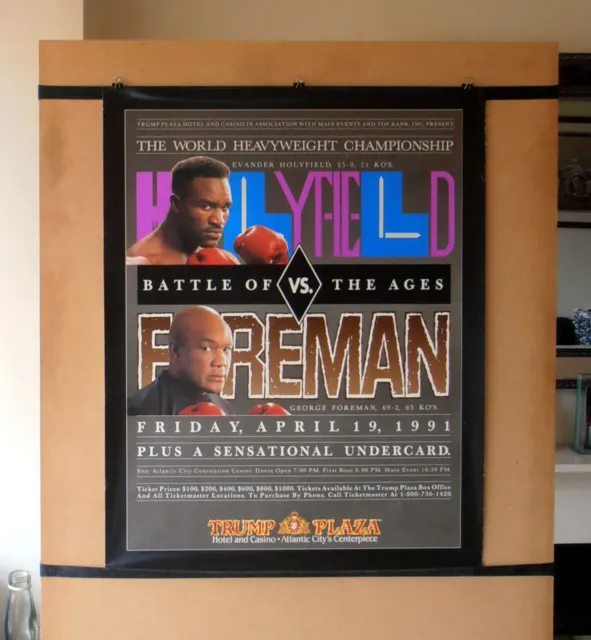 EVANDER HOLYFIELD vs. GEORGE FOREMAN : Original Onsite Boxing Fight Poster 30D
