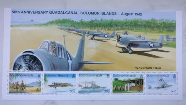 Isole Salomone n. Michel 788 - 792 per 50° anniversario battaglia di Guadalcanal nuovo di zecca