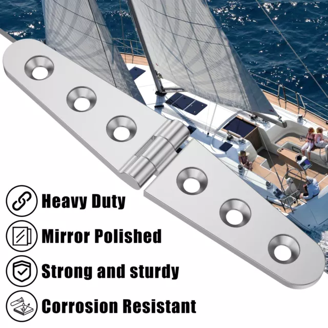 Heavy Duty Marine Strap Stainless Steel Flush Door Gate Hinge for Boat Yacht⚥