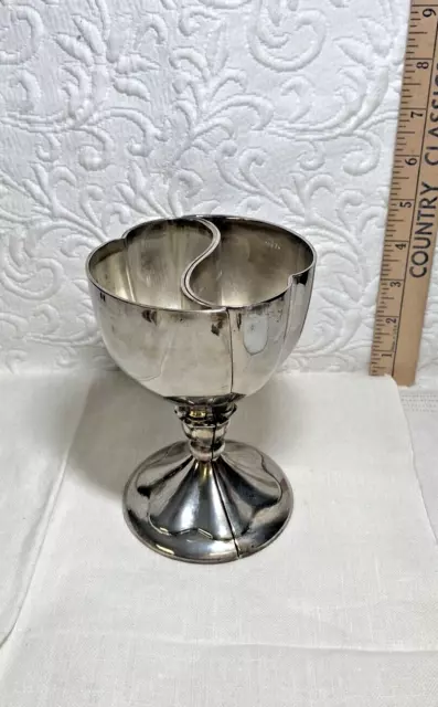 Silver Plated Split Heart Goblets chalice Wedding