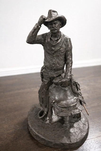 MICHAEL GARMAN “DRIFTER” Cowboy Sculpture 1982 Signed Western