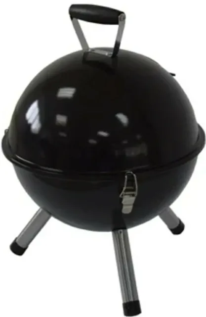 Jumbuck Portable Charcoal Grill BBQ with Lid Black Coal Camping Fishing