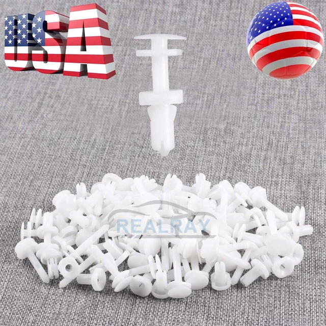 50pcs New White Push Type Retainer Clips Door Trim Panel for GM Truck Chevrolet