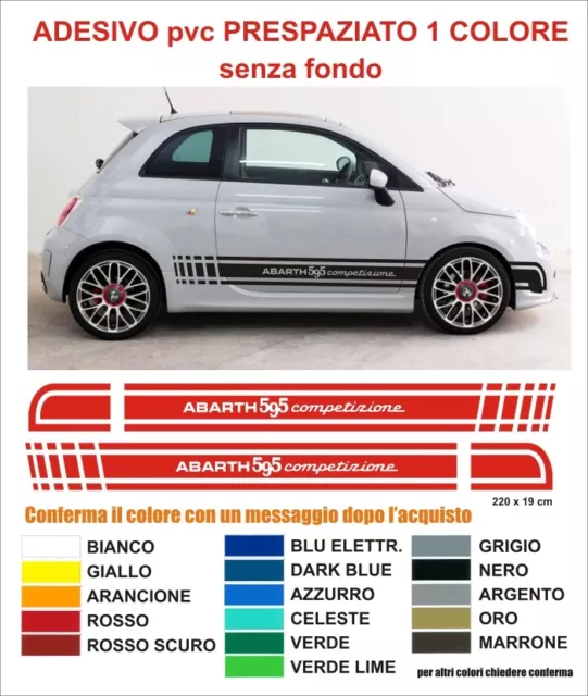 KIT ADESIVI STRISCE Fiat 500 595 Abarth competizione stickers