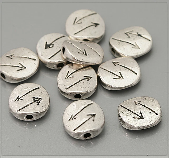 20x Metall Rund Pfeil Perlen Spacer Zwischenteil Schmuck DIY Basteln silber 10mm