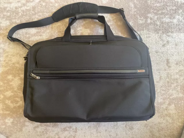 Tumi G4 Black 22" Expandable Messenger Carry-On Bag Suitcase Ballistic Nylon