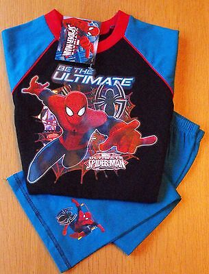 Boys Spiderman Character Cotton Long Sleeve Pyjamas Marvel Comic Age 5-10years