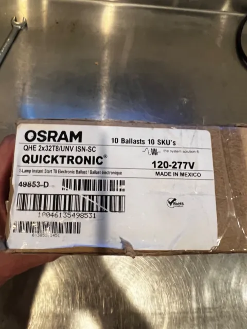 osram qhe 2x32t8/unv isn-sc  ballast 10 pack