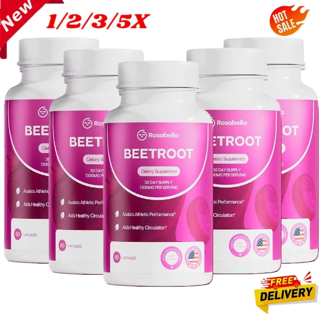 Beetroot Muscle ROSABELLA BEET ROOT Capsules - 1300mg Beetroot Powder Support Muscle ...