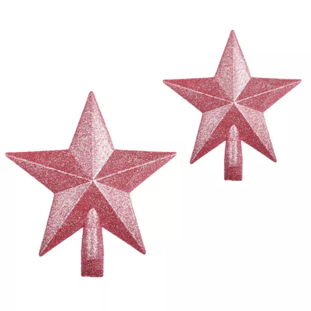 2 Pcs Glitter Star Tree Topper Christmas Ornament Holiday Sprinkle Powder