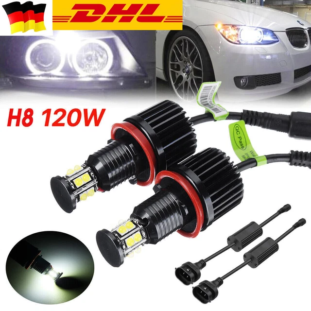 2 anelli occhi angelo LED 120 W H8 luce di posizione per BMW E92 E82 E90 E93 E60 E89