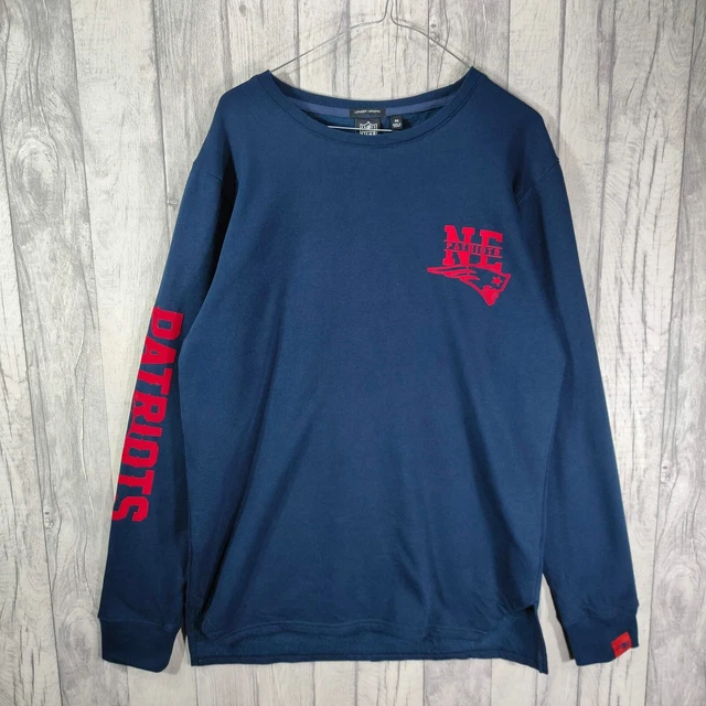 New England Patriots Sweatshirt Blue Mens Size Medium Longline Logo Pullover NFL