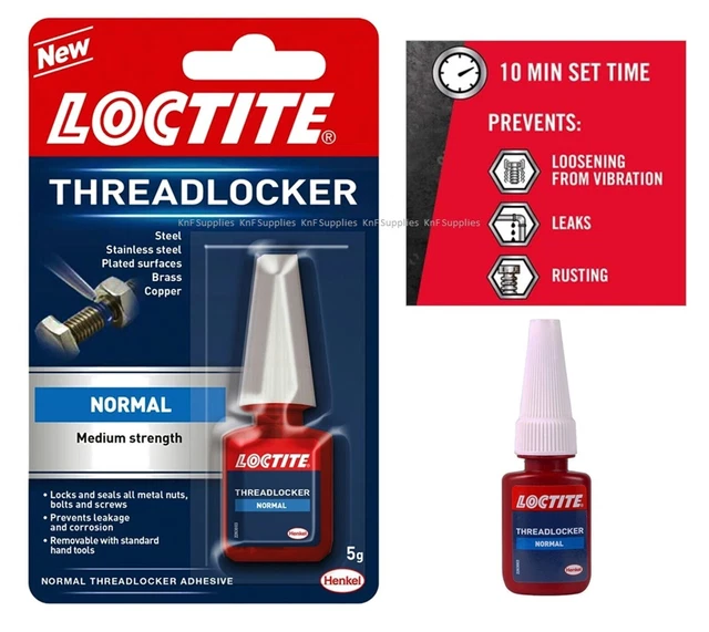 LOCTITE THREADLOCKER MEDIUM strength locks, seals, prevents leaks