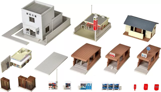 KATO N Gauge Suburban Station Area Set In-front-of-Station Facility Set 23-417