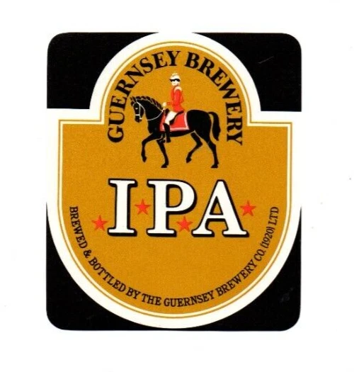 Guernsey - Vintage Beer Label - Guernsey Brewery - IPA