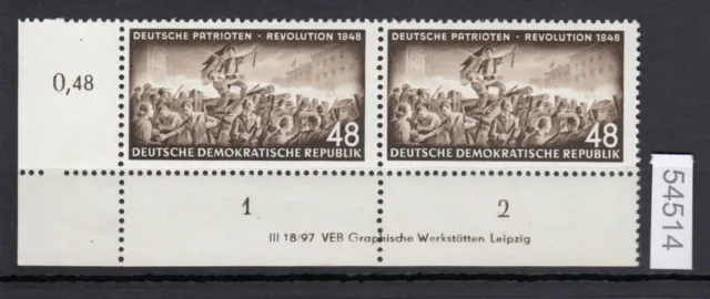 DDR 1953, Mich.-Nr.: 403 X II  ** DV  Eckrand Druckvermerk